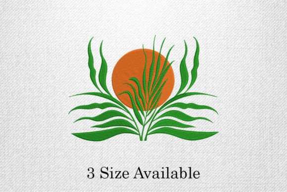 Boho Sun Palm Leaves Embroidery
