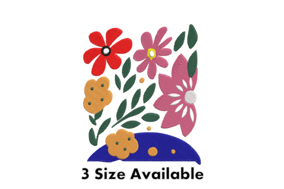 Colorful Floral Embroidery Design