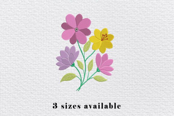 Colorful Flower Bunch Embroidery File