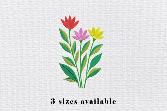 Colorful Tulip Flowers Embroidery File