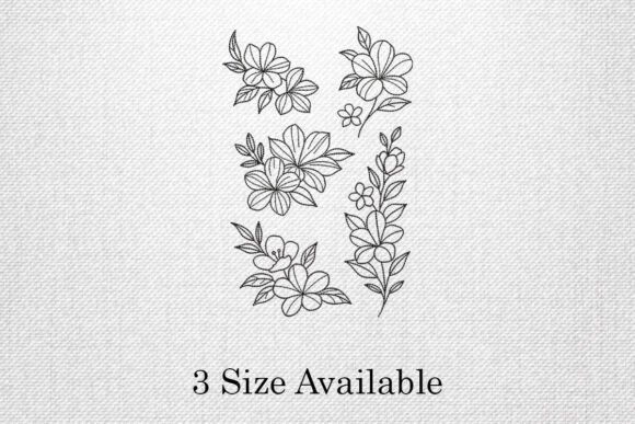 Elegant Floral Outline Embroidery Set