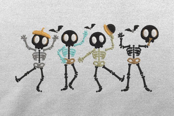 Funny Skeleton Halloween Embroidery