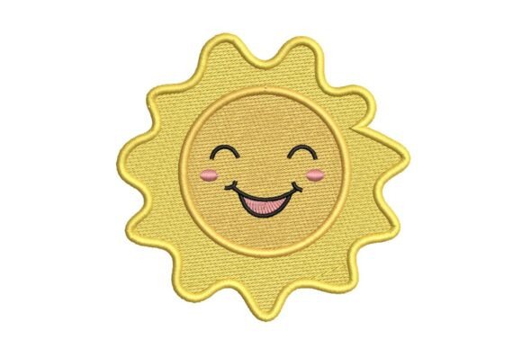 Happy Sun Embroidery Design
