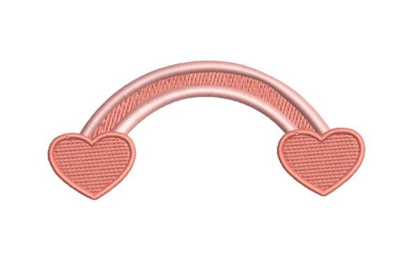 Heart Rainbow Embroidery Design