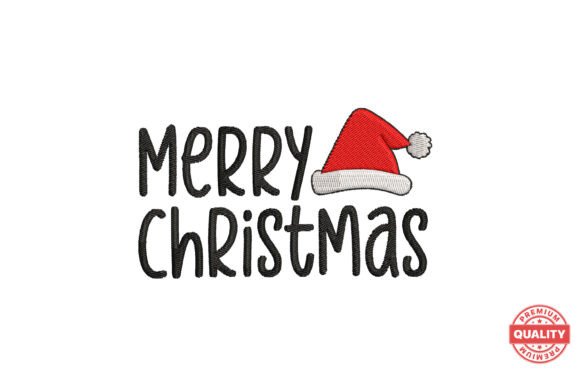 Merry Christmas Hat Embroidery