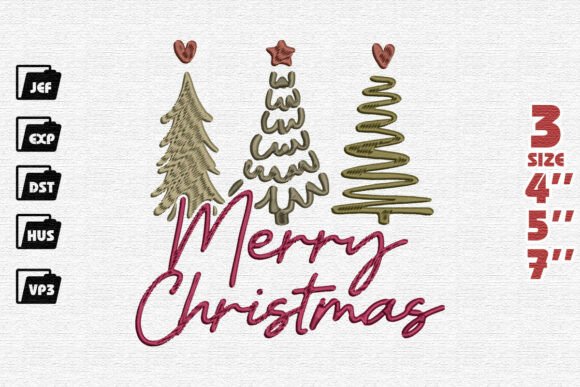 Modern Christmas Tree Embroidery Pattern