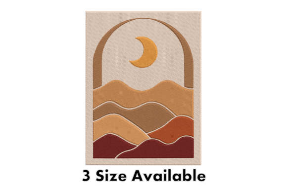 Moon Desert Landscape Embroidery Art