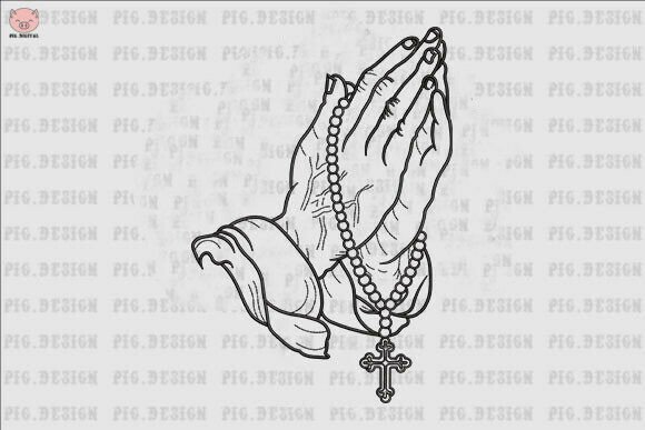 Praying Hands Embroidery Design