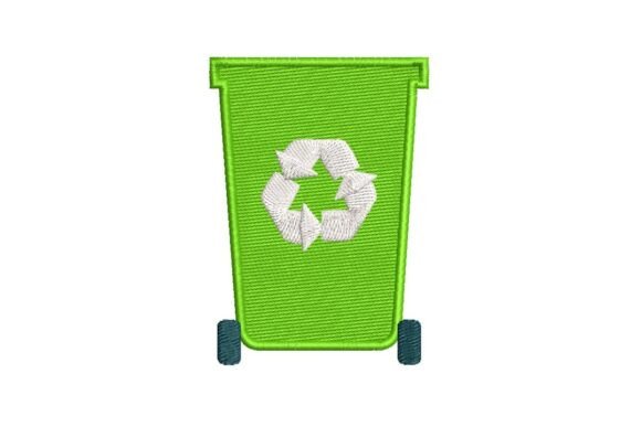 Recycle Bin Embroidery Design