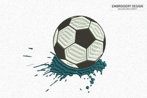 Soccer Ball Splash Embroidery Design