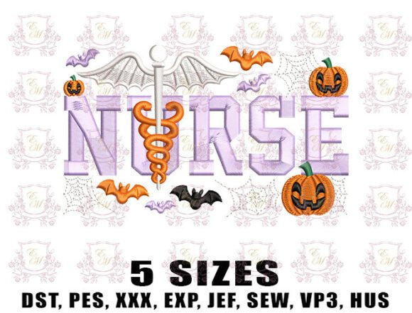 Spooky Halloween Nurse Embroidery Design